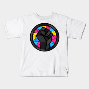 BLM Stained Glass Fist (Pan) Kids T-Shirt